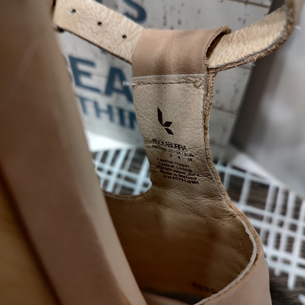 Koolaburra Beige Platform Slingback Sandals - Picture 14 of 15